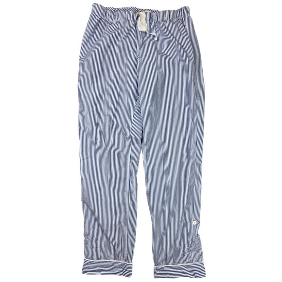 J. Crew Factory Pants - J.‎ Crew Waistband Blue White Pin Striped Cuffed Hem Chino Pants Women's Size XS